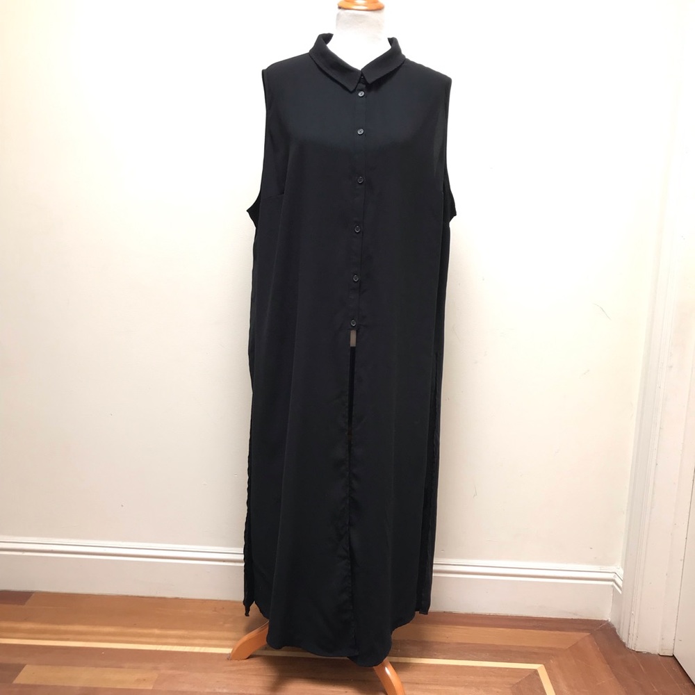 Eloquii | Sleeveless Button Front Long Tunic Shirt - image 5